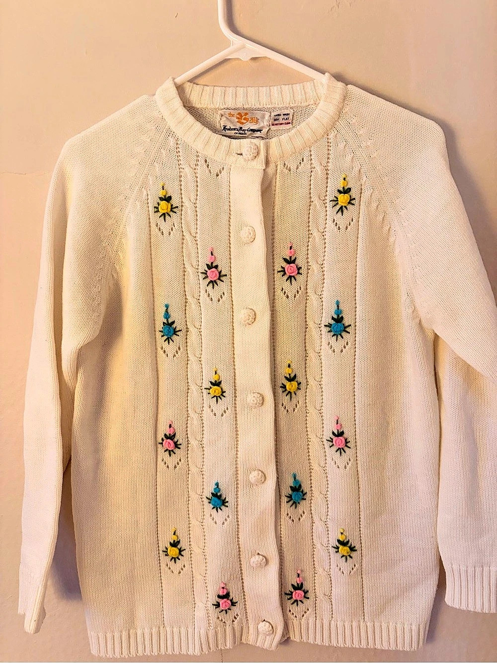 Vintage The Bay Floral Embroidered Cardigan